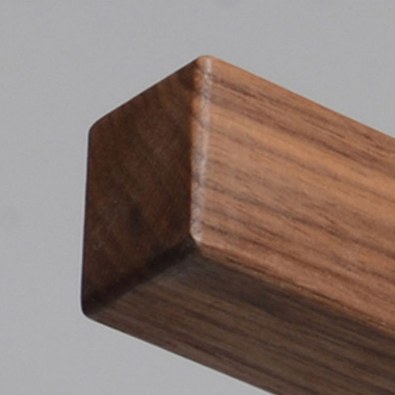 Linear Shape Island Light Modern Style Wood One Light Pendant Light Fixture