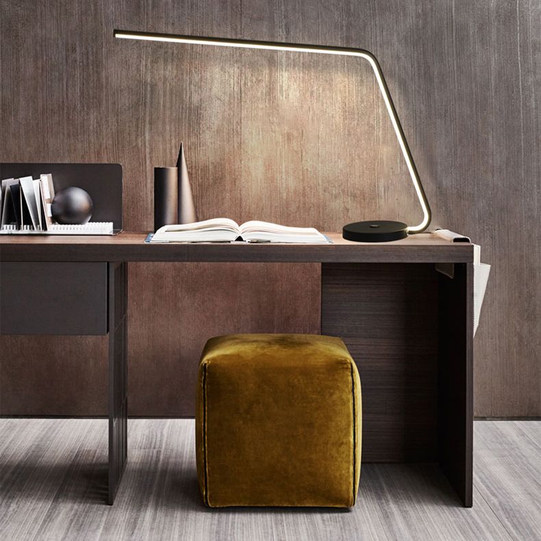 Linear 1 Light Table Light Contemporary Metal Night Table Lamps for Study Room