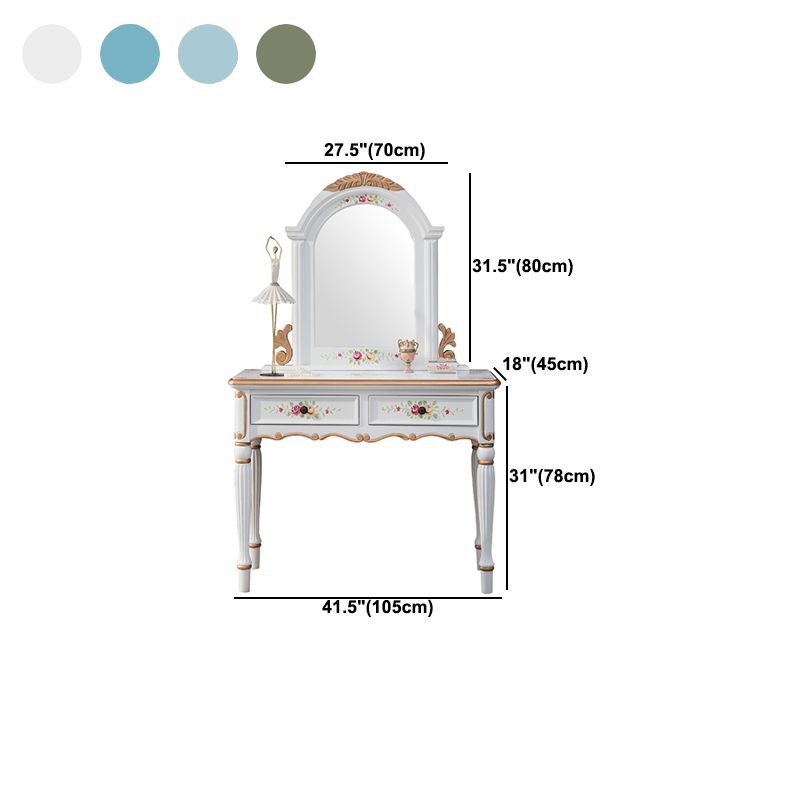 Victorian Makeup Vanity Table with Stool and Mirror Dresser With Storage Drawers