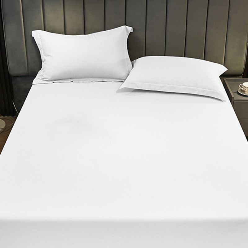 Plain Weave Sheet Solid Color Bed Sheet Breathable Cotton Fitted Sheet