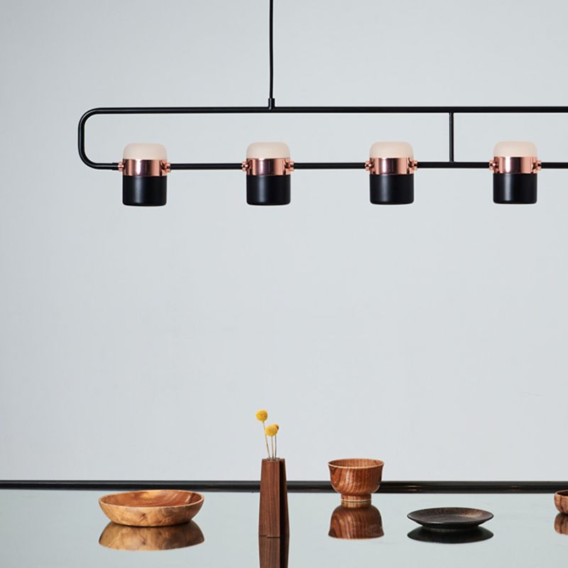 Contemporary Style Cylinder Island Lighting Ideas Metal 6 Light Island Light Fixtures