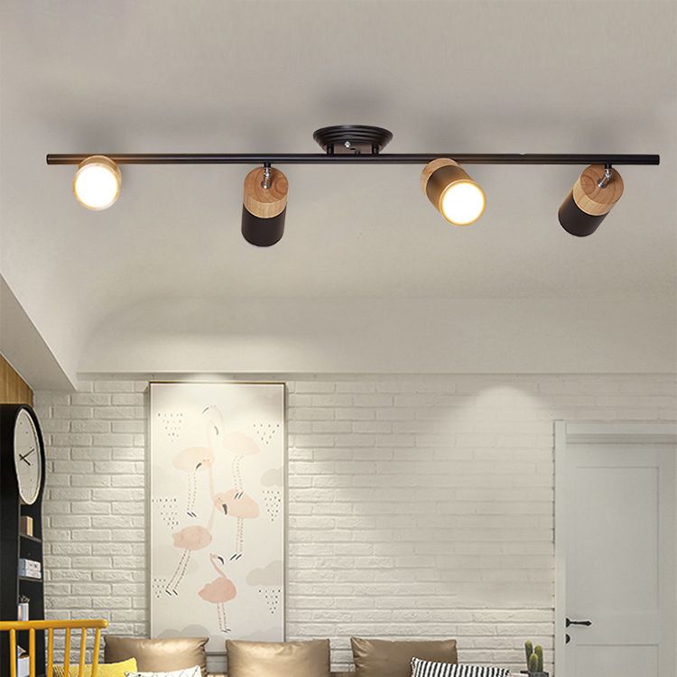 Cylindrique Shape Rail Ceiling Lamp Modern Aluminium Flush Mount for Clothing Store