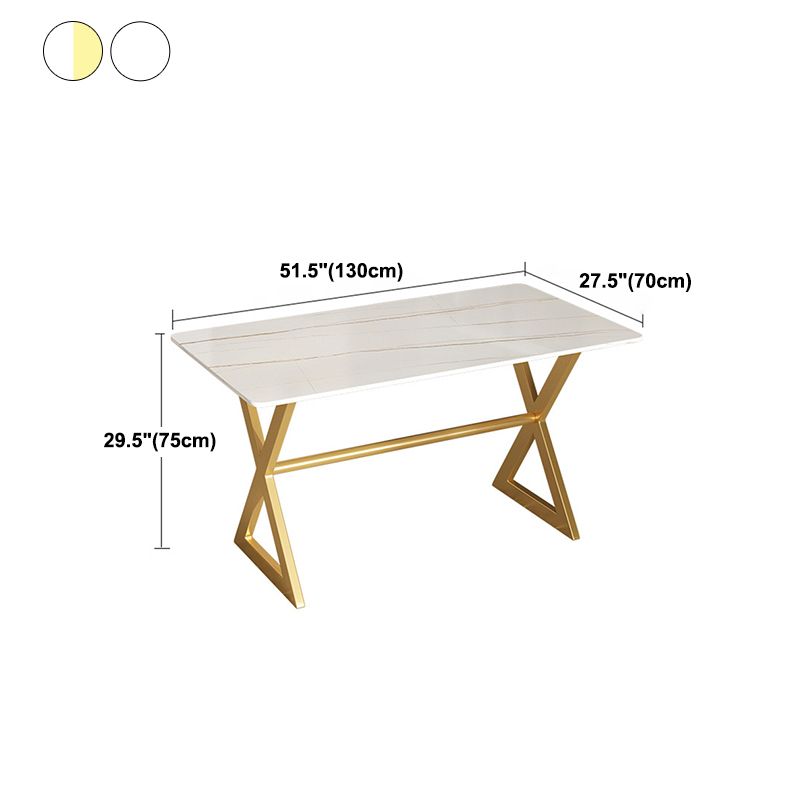 Rectangular Stone Dining Table Home Luxury Furniture with Double Pedestal in Matte Finish