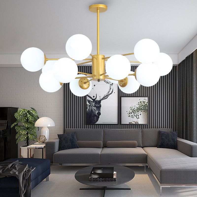 Simple Pendant Lighting Fixture Modern Style Glass Ball Shade Hanging Chandelier