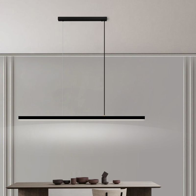 Nordic LED Island Lighting Fixture Simple Metallic Pendant Light for Dining Room
