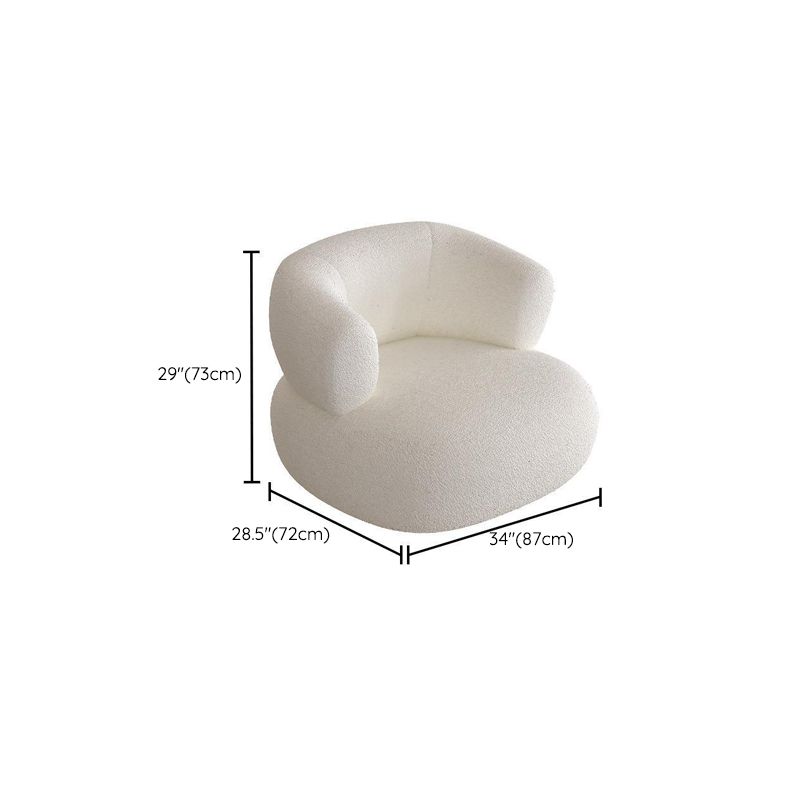 Modern Simple Curved Sofa with Tight Back for Living Room in White