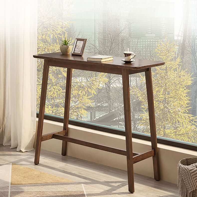 1/3/4 Pieces Table and Stool Set Contemporary Brown Solid Wood