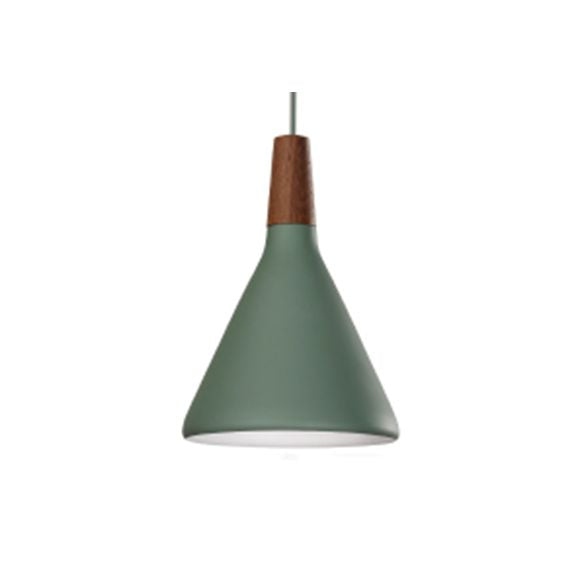 Macaron Funnel Shape Pendant Lamp Metal Single Light Hanging Light for Bedroom Bathroom