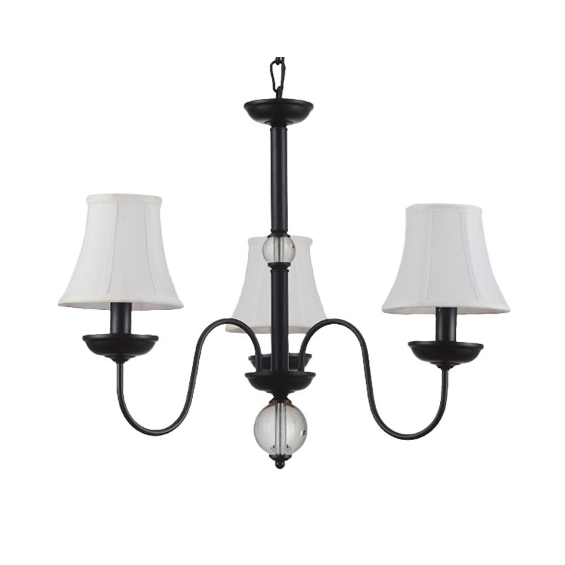 Wit 3/5/6 Lichten Kroonluchter Lichtlijn Traditionele stof taps toelopende hanglamp