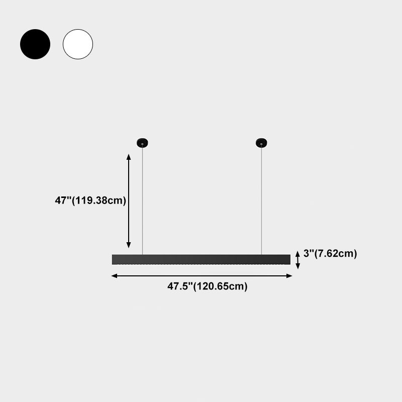 Modern Aluminum Island Light Fixture Rectangle 1-Head Restaurant LED Hanging Pendant Lamp