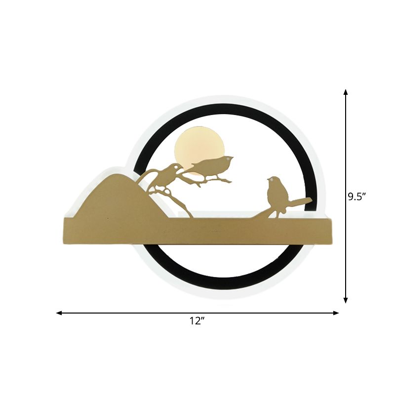 Luminaire mural arrondi or Oriental Style LED LED MUR MUR MURAL LEUR AVEC MOTEUR D'OIGINE