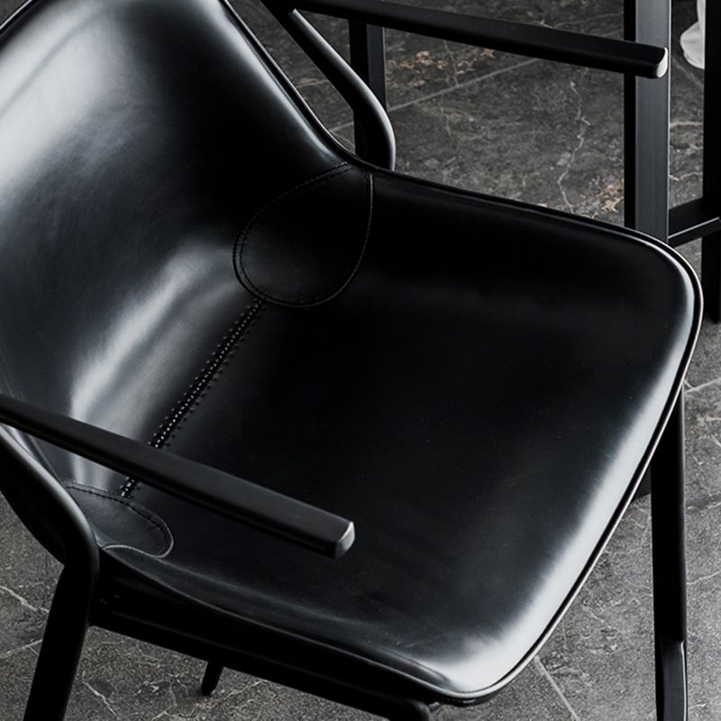 Faux Leather Counter Stool Modern Style Low Back Bar Stool with Footrest