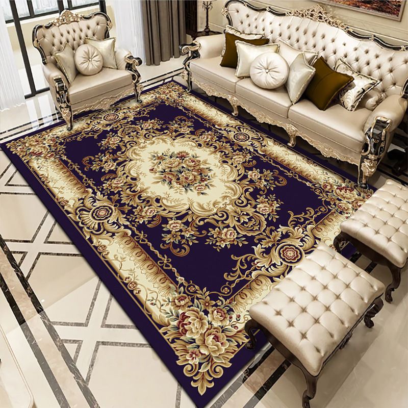Tapis de salon multicolore Americana Floral Pattern Tappet Synthetics Easy Care Tapis sans glissement