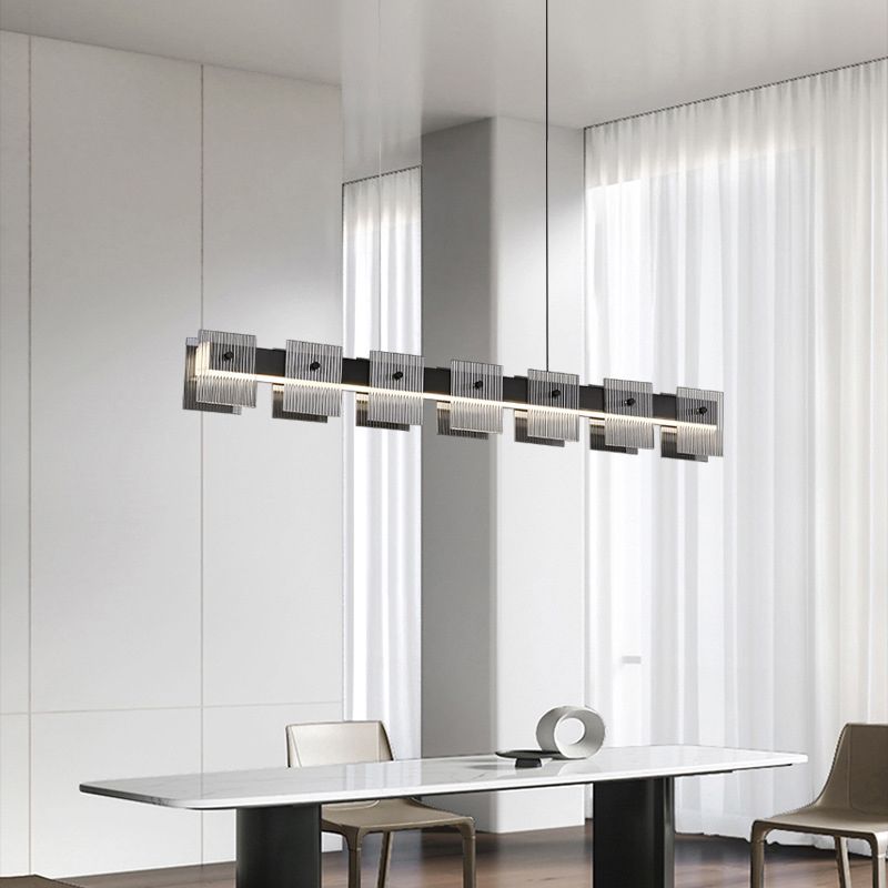 Glass Island Pendant Modern Style Island Light Fixtures for Dining Room