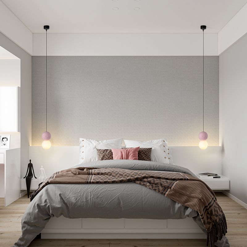 Simple Gourd Shaped Hanging Lamp Terrazzo 1-Light Bar Pendant Lighting with Opal Glass Shade