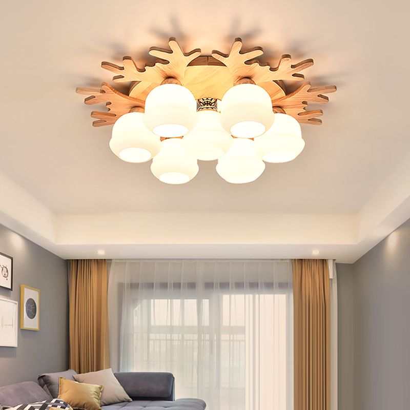 Minimalist Ball Shape Ceiling Light Fixture Glass Bedroom Ceiling Mount Lamp Fixture