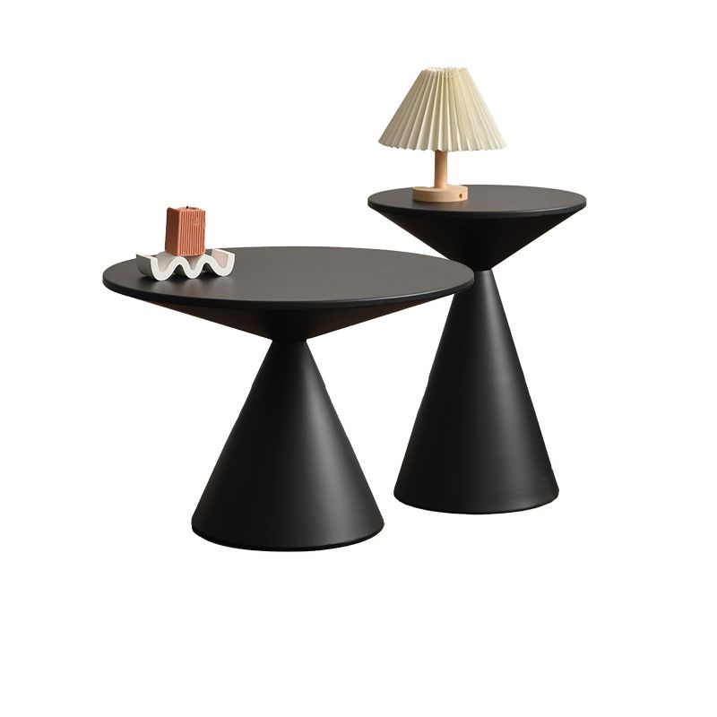 Contemporary Corner Table Metal Round Pedestal Side End Table