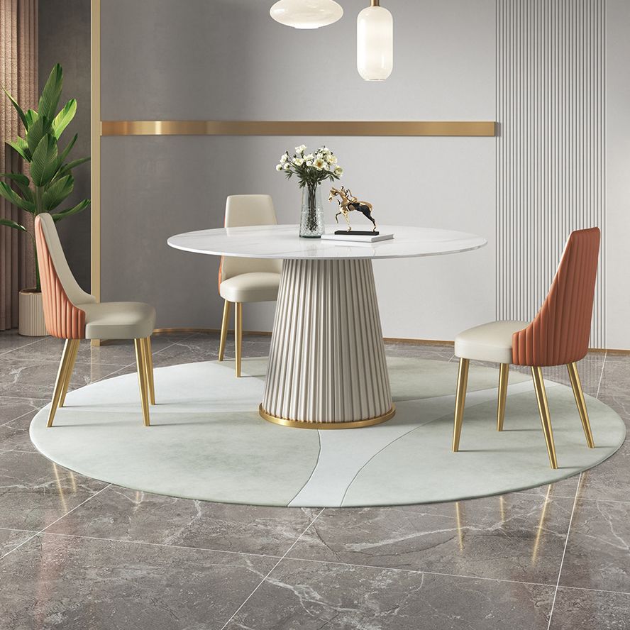 Nordic Sintered Stone Dining Room Set with Round Leg Dining Furniture for Home Use