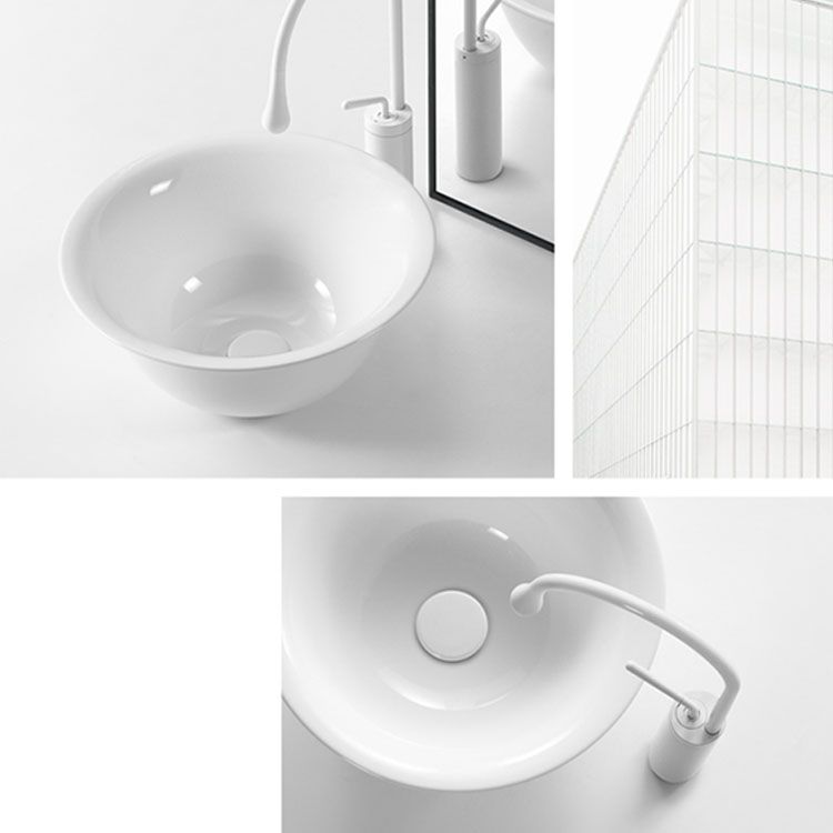 Porcelain Trough Bathroom Sink Modern No Craftsmanship Wash Stand
