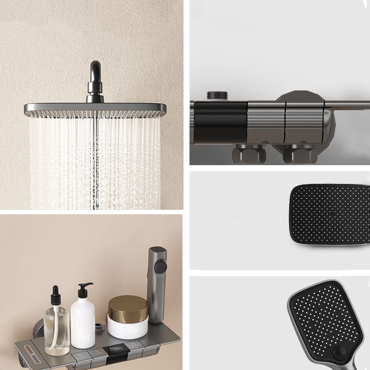 Wall Mounted Shower Arm Shower Faucet Adjustable Metal Shower System with Slide Bar