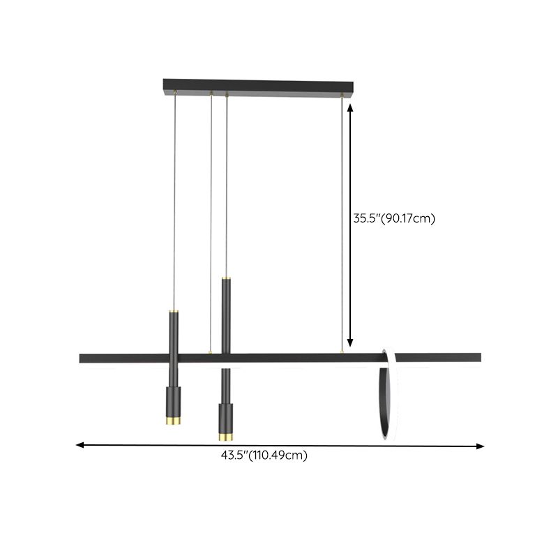 4-Lights Modern Style Island Pendants Metal Pendant Lights for Dining Room