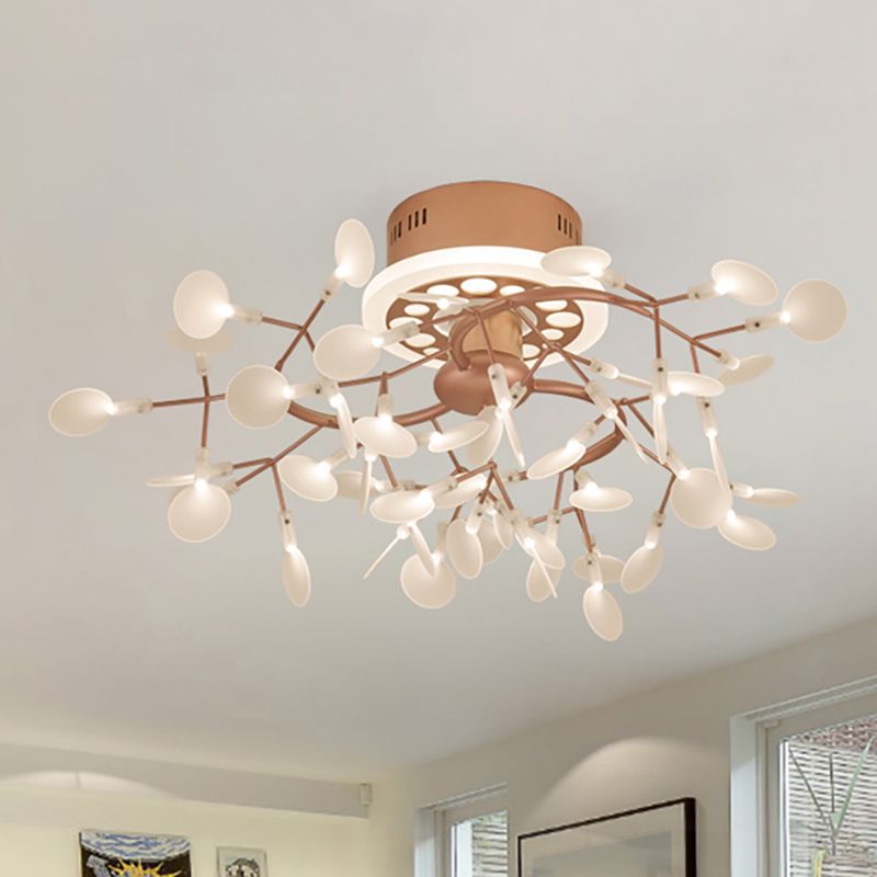 Metallic Branch Deckenlampe Esszimmer Multi-Head atemberaubende Halbblöcke Deckenleuchte in Roségold