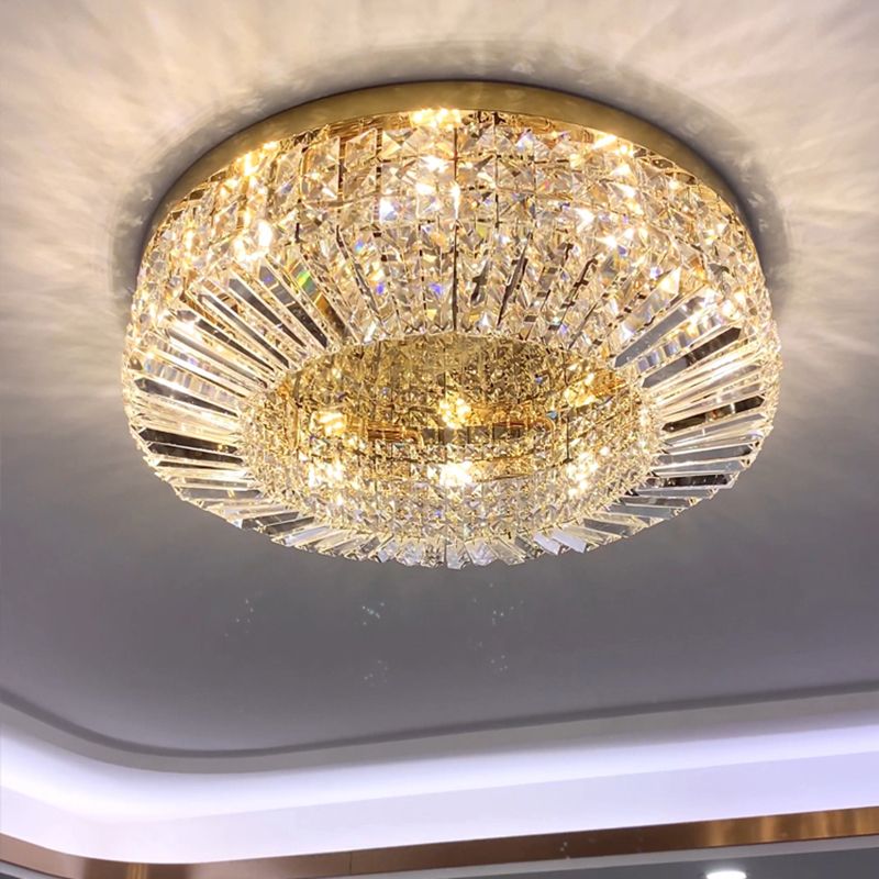 Crystal Loop Shaped Ceiling Light Fixture Simple Style Flush Mount Lighting for Bedroom