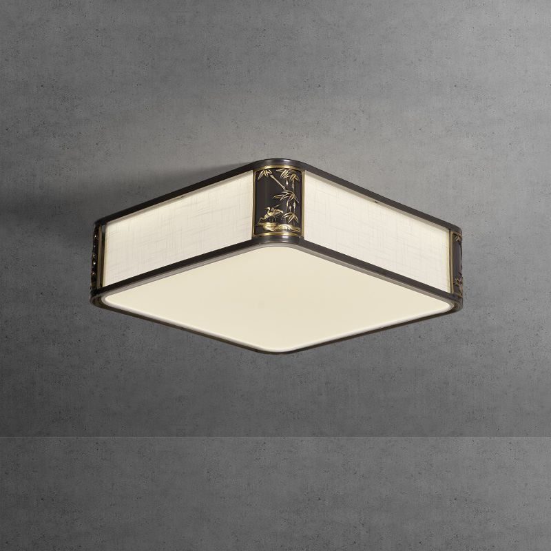 Metal Minimalism 1-Light Flush Mount Lamp Squared Flush Ceiling Light for Bedroom