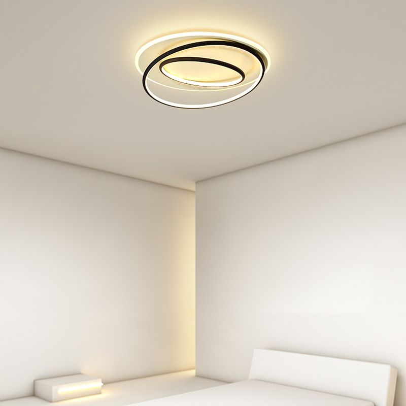 Plafonnier LED à montage encastré moderne, ligne géométrique, abat-jour en Silicone, pour chambre à coucher