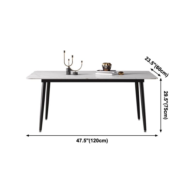 Mesa de comedor de piedra sinterizada Estilo industrial 4 patas Mesa base de rectángulo para comedor