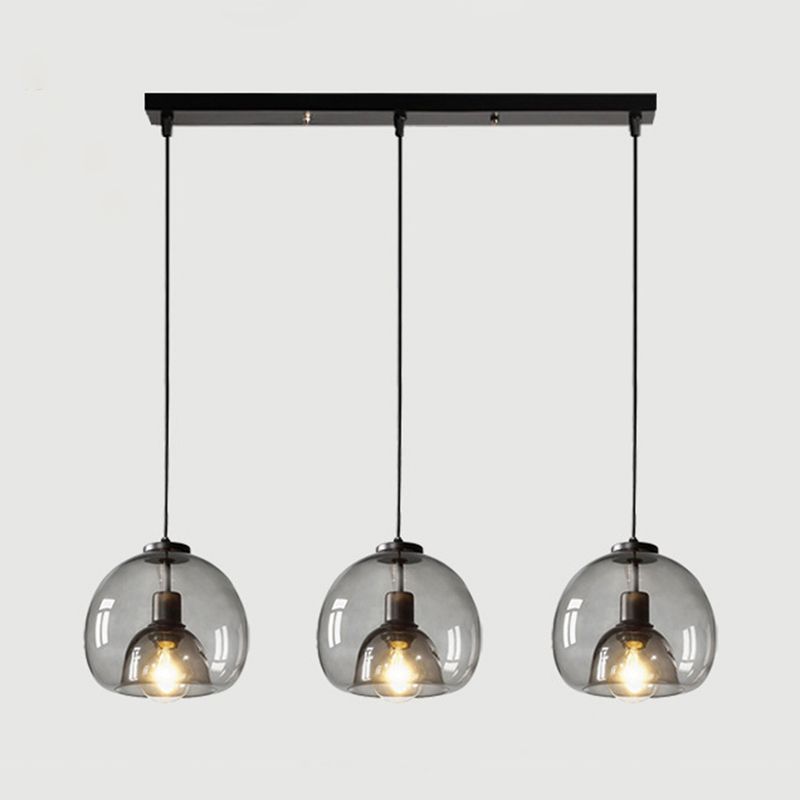 3 lichten bol hanglampverlichting moderne eenvoud glazen hanger verlichtingsarmaturen voor restaurant