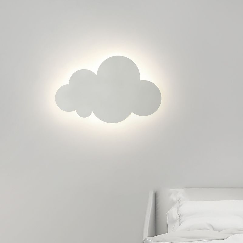 Accogliente a parete in metallo a forma di nuvola in stile per bambini a 1 luci a parete lampada montata