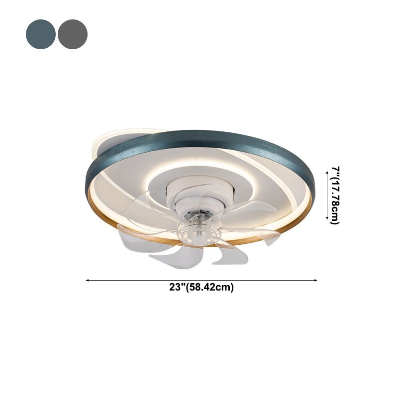 Round Ceiling Fan Light Modern LED Ceiling Mount Lamp with Acrylic Shade for Bedroom