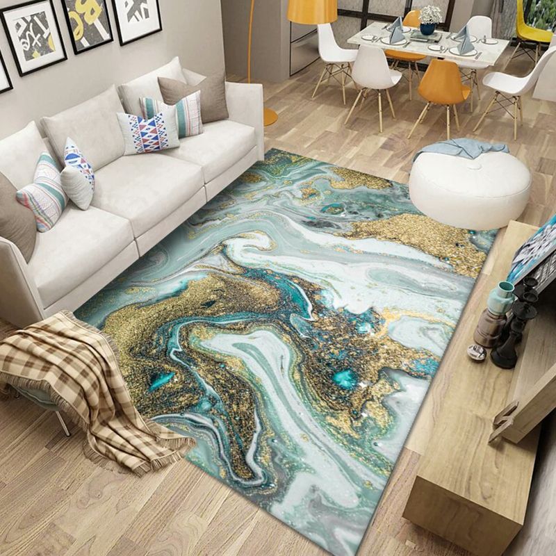 Scandinavian Abstract Pattern Rug Multi Color Polyster Area Carpet Anti-Slip Backing Easy Care Rug for Parlor