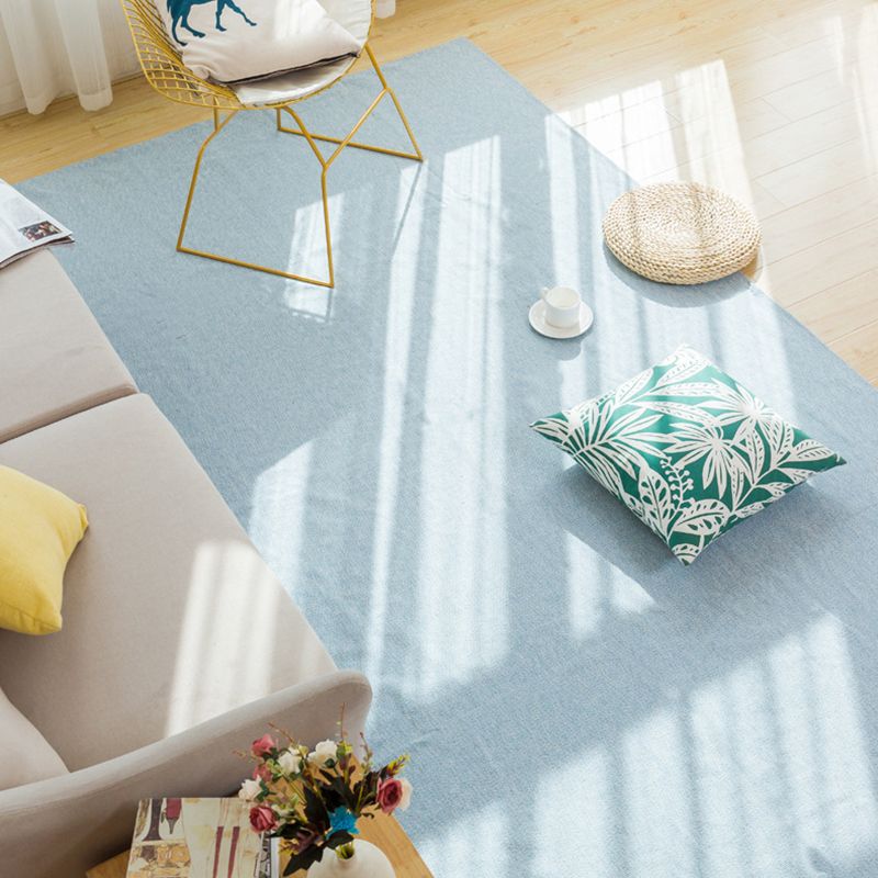Multicolor Modern Indoor Rug Cottonr Solid Carpet Easy Care Rug for Living Room