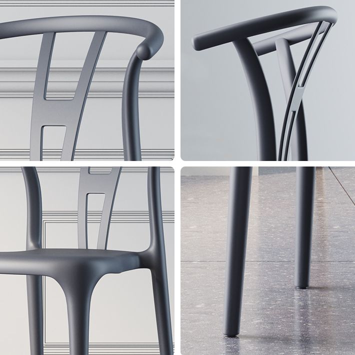 Plastic Side Chair Contemporary Style Multicolor Armless Chair for Dining Room