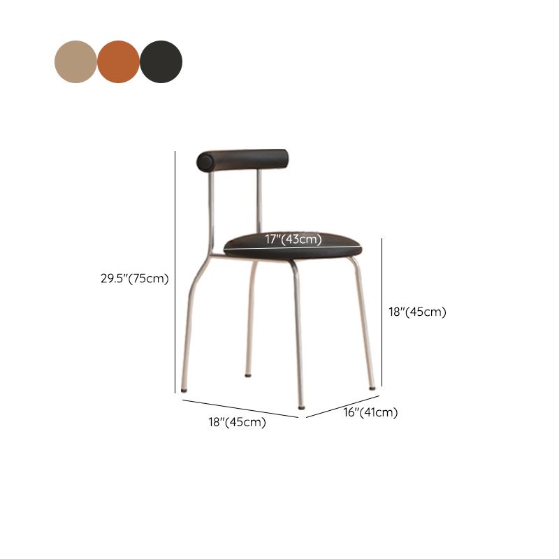 Modern Leather Side Chair Open Back Indoor Dining Chair for Home