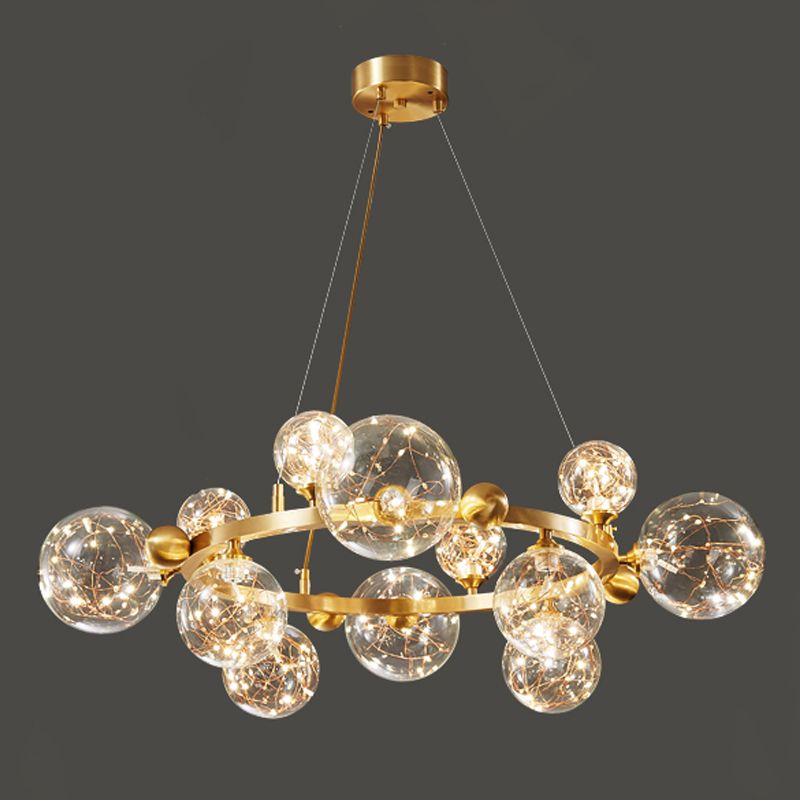 Contemporary Sphere Pendant Lights Glass Island Chandelier for Dining Room