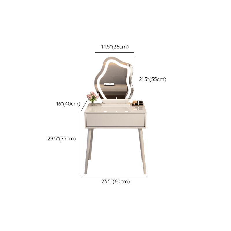 Contemporary Wooden Makeup Vanity Desk Table with Storage Drawers