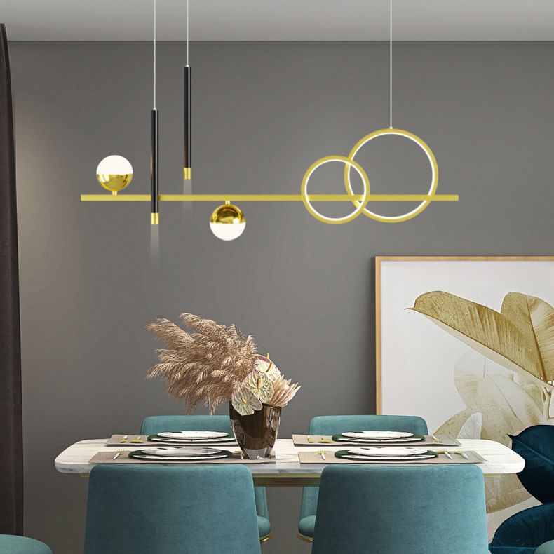 Lineair eilandhanger met 2-plekken LED Nieuw modern plafond hanglampje voor eetkamer