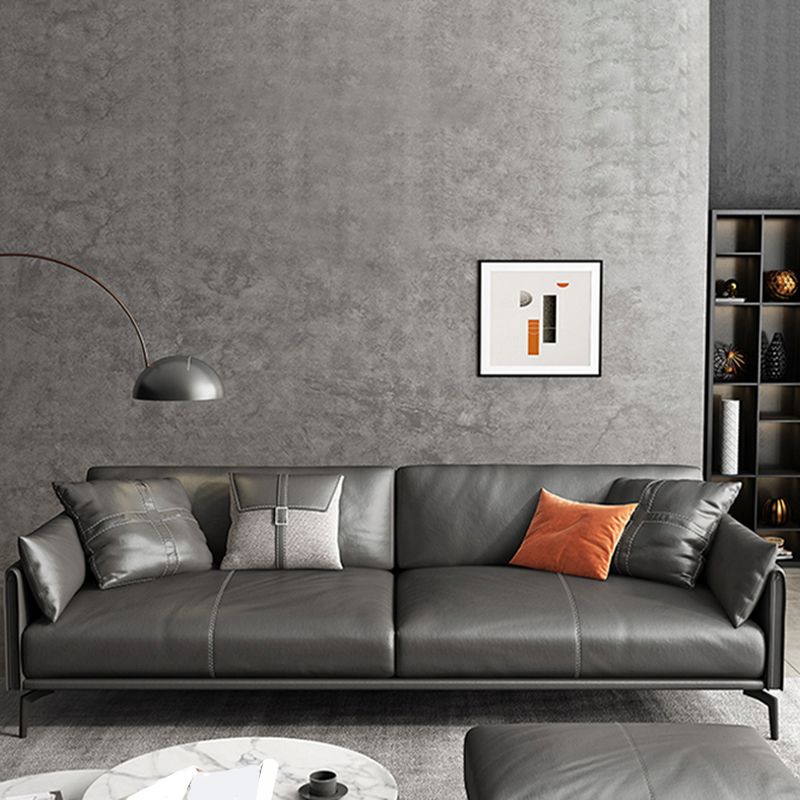 Faux Leather Sofa 33.46 " D x 30.70" H Square Arm Sofa for Living Room
