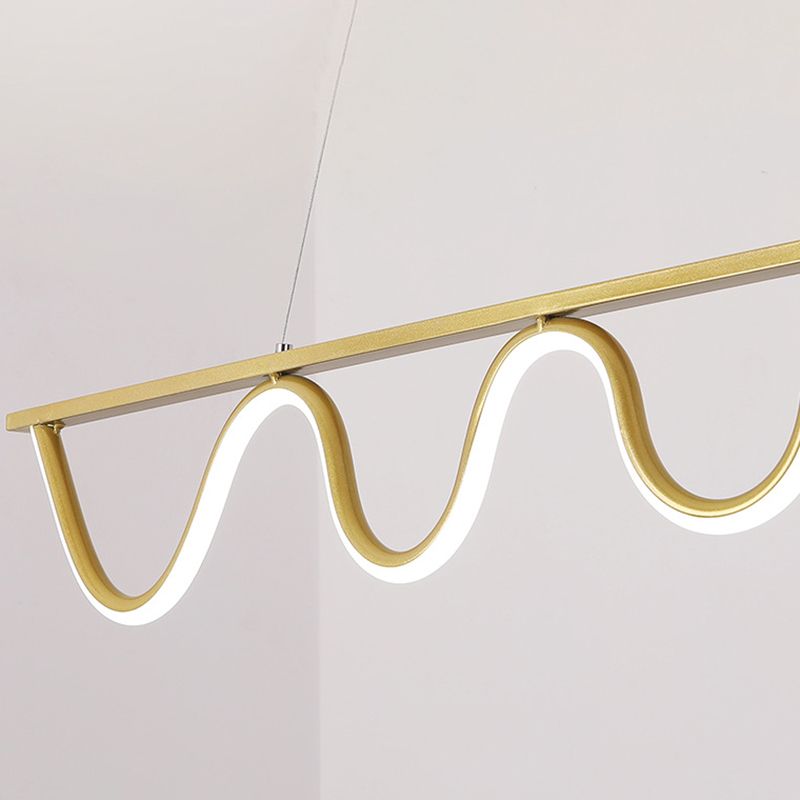 Linear Shape Island Pendant Contemporary Style Metal 1 Light Island Lighting