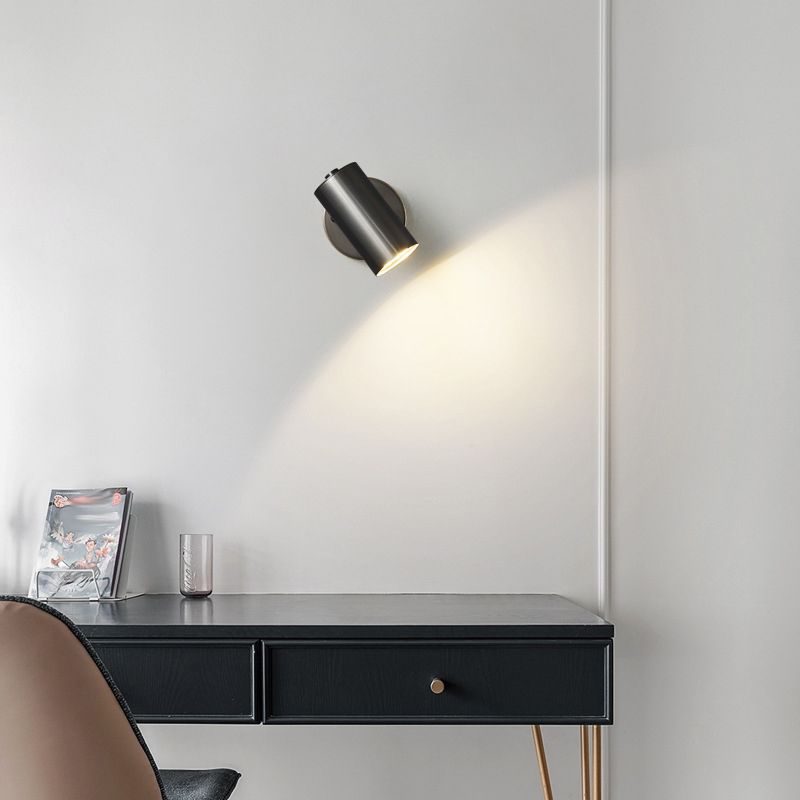 1 Light Wall Mount Lighting Modern Metal Wall Mounted Lamps in Black for Living Room