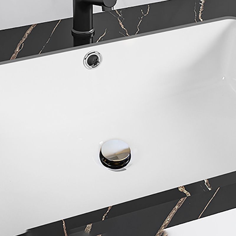 Undermount Bathroom Sink Modern Style Overflow Hole Design Ceramic Bathroom Sink