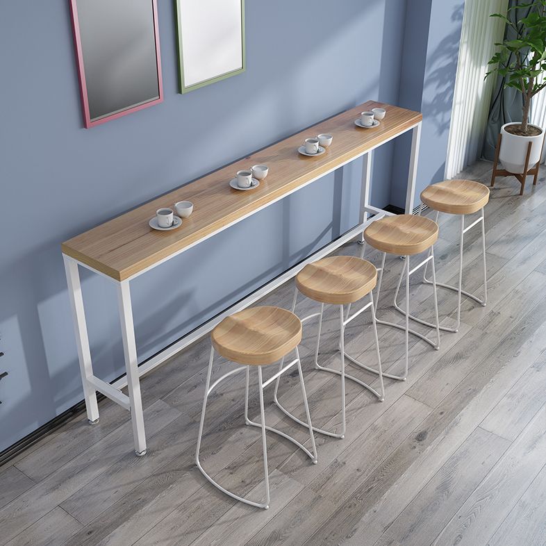 Indoor Contemporary Bar Dining Table Rectangle Solid Wood Bar Table