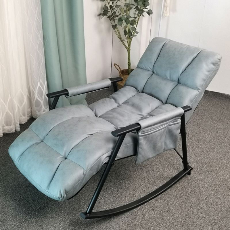 Fashionable Indoor Rocking Chair Solid Color Tufted Rocker Chair for Living Room