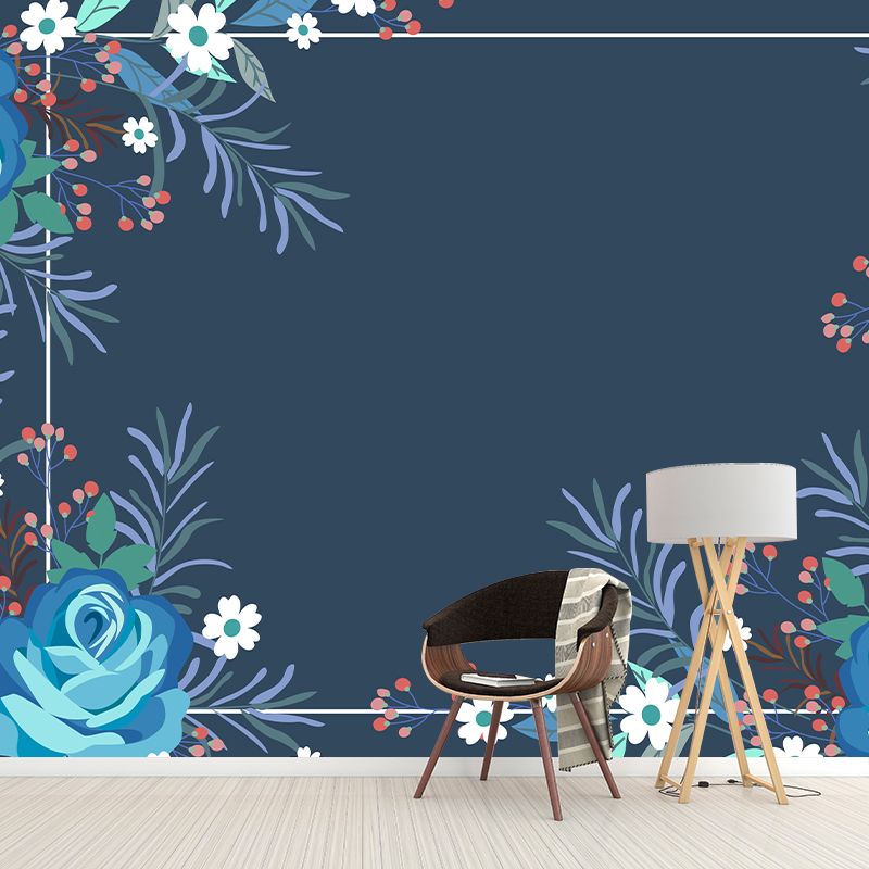 Mildew Resistant Tropical Plant Mural Eco-friendly Decorative Wallpaper for Home