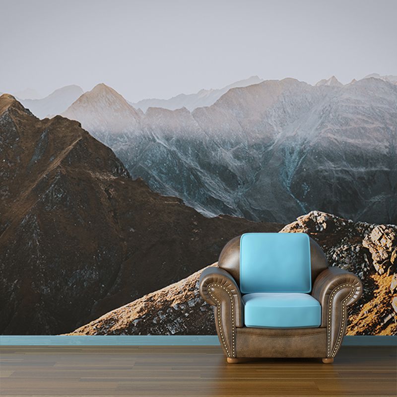 Photography Mountain Range Mural Mildew Resistant Wallpaper Sleeping Room Wall Mural