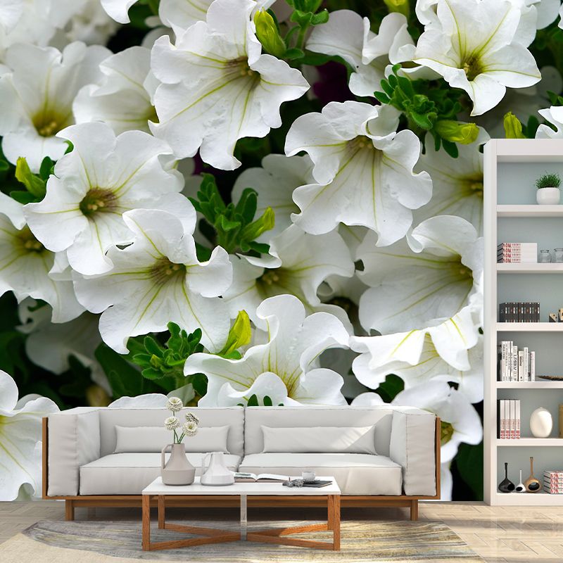Petunias Contemporary Wall Covering for Living Room Bedroom, Made to Measure