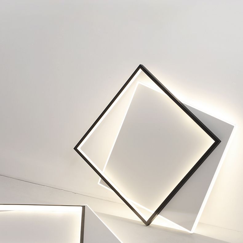 Moderne métal LED encastré luminaire salon géométrique plafond suspendu encastré